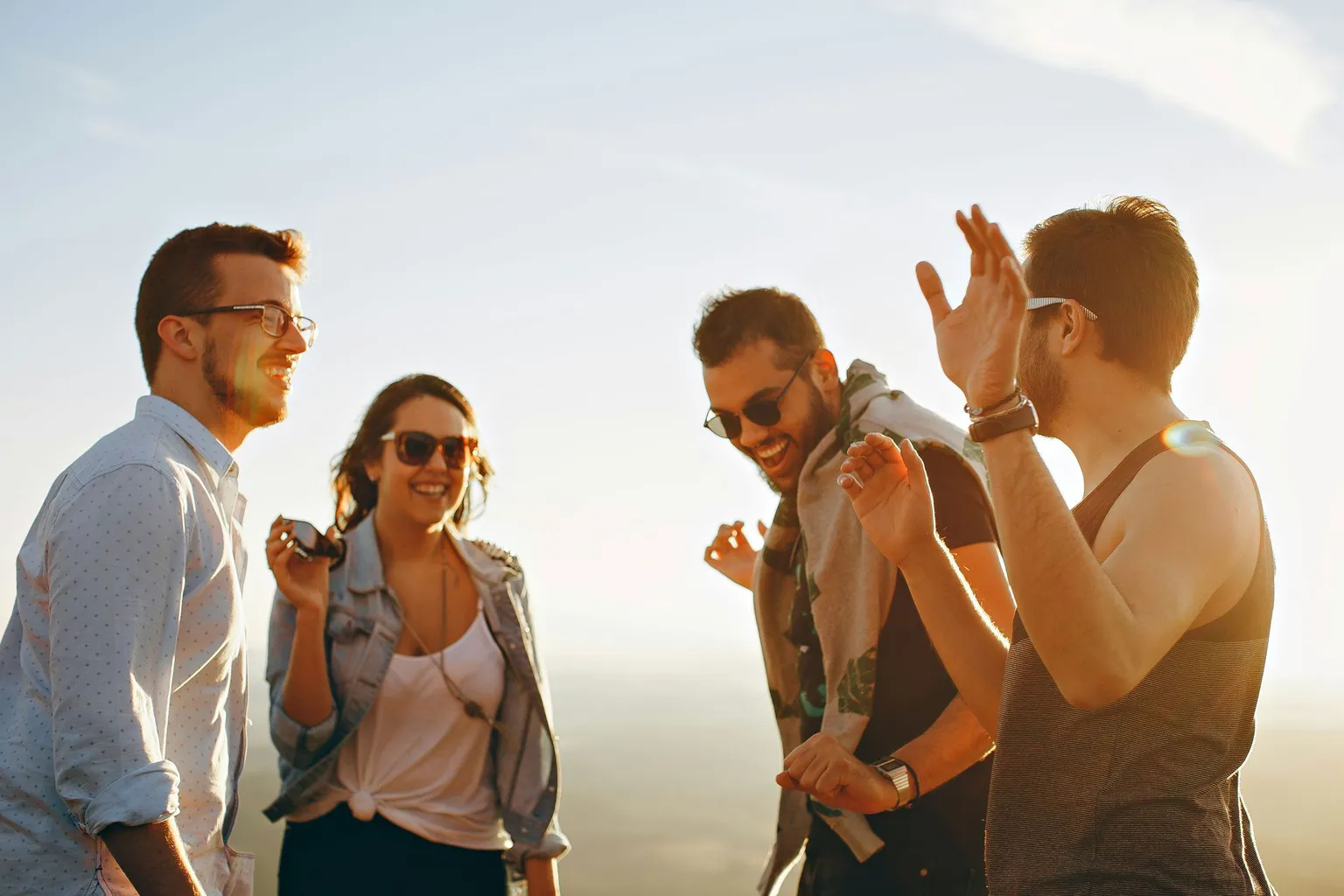 outdoors with friends